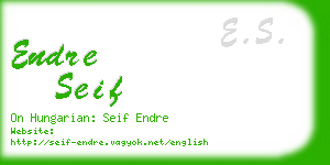 endre seif business card